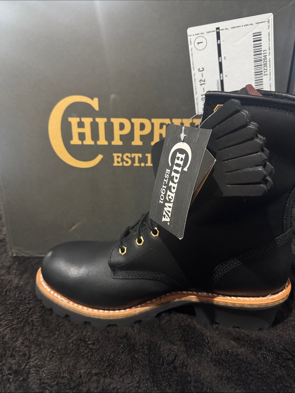 CHIPPEWA MEN'S 8" LOGGER BOOTS - STEEL TOE